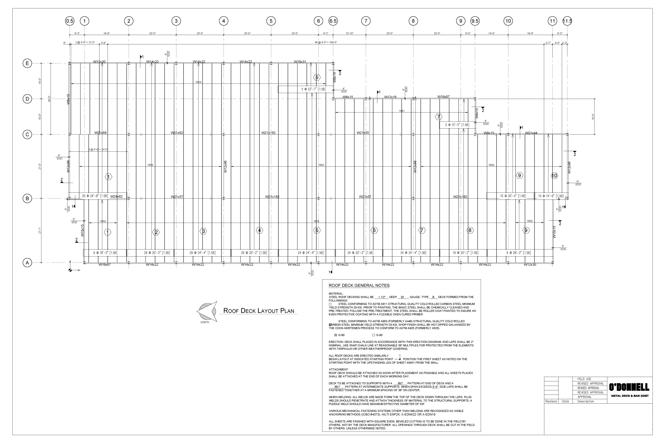 Example Metal Deck Shop Drawing